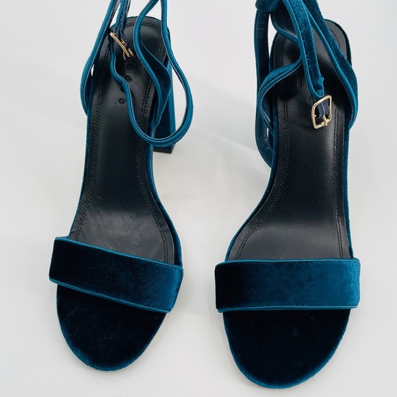New Sandro Women's Blue Velvet Heeled Sandals size 39 - Picture 7 of 12